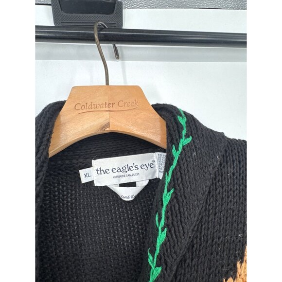Vintage Halloween Sweater Cardigan Women’s size XL Eagles Eye 1995 Scarecrow - Picture 2 of 4